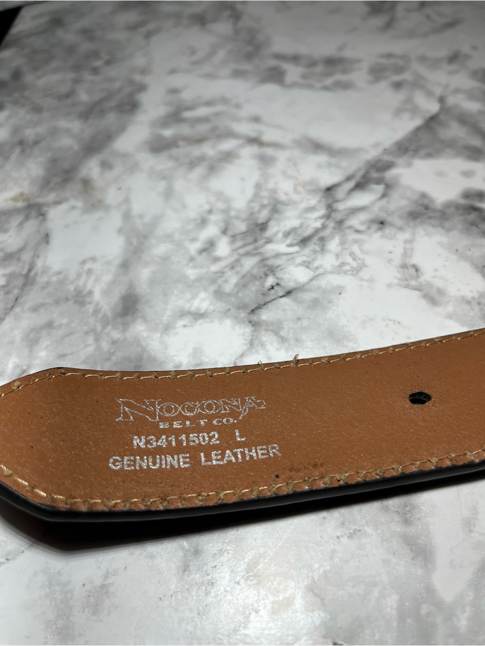 Nocona Brown Tooled Leather Belt with Ornate Silver Buckle - Picture 8 of 12